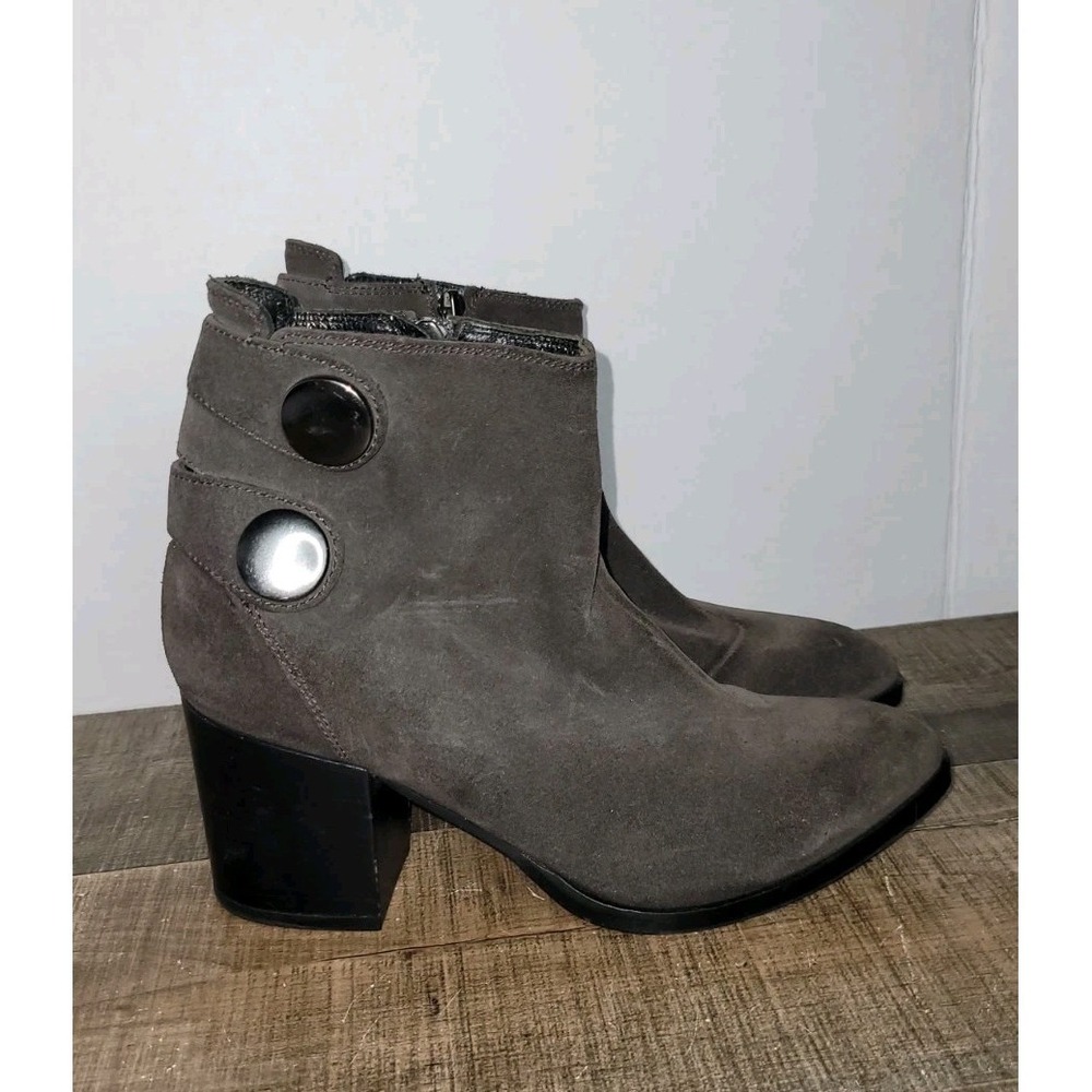 Alberto Fermani Tortora ANTRACITE Suede Bootie Womens US 7.5 SZ 37.5